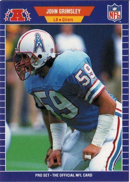 John Grimsley HOUSTON OILERS John Grimsley 144 Pro Set 1989 NFL American