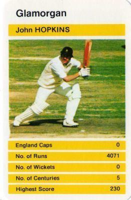 John Hopkins (cricketer) GLAMORGAN John Hopkins 1980 County Cricketers Tops Trumps
