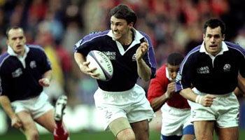 John Leslie (rugby union) John Leslie scores the fastest ever international try in 1999