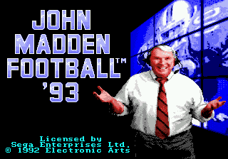 John Madden Football '93 Play John Madden Football 3993 Sega Genesis online Play retro games