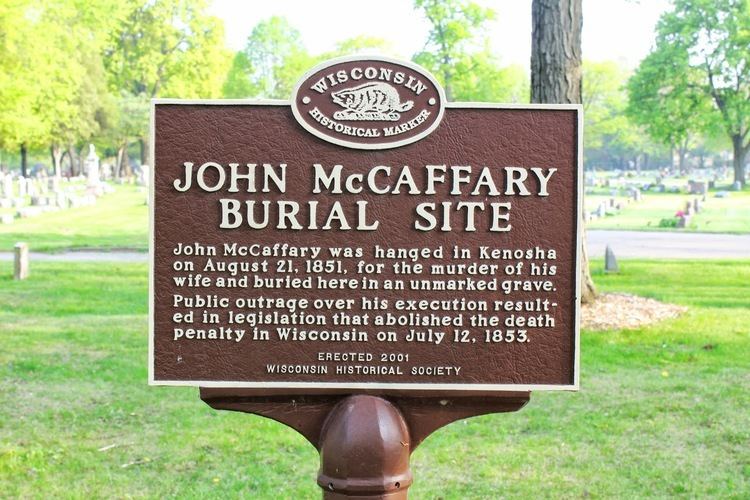 John McCaffary Wisconsin Historical Markers Marker 465 John McCaffary Burial Site