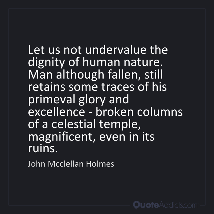 John McClellan Holmes John Mcclellan Holmes Quote Let us not undervalue the dignity of
