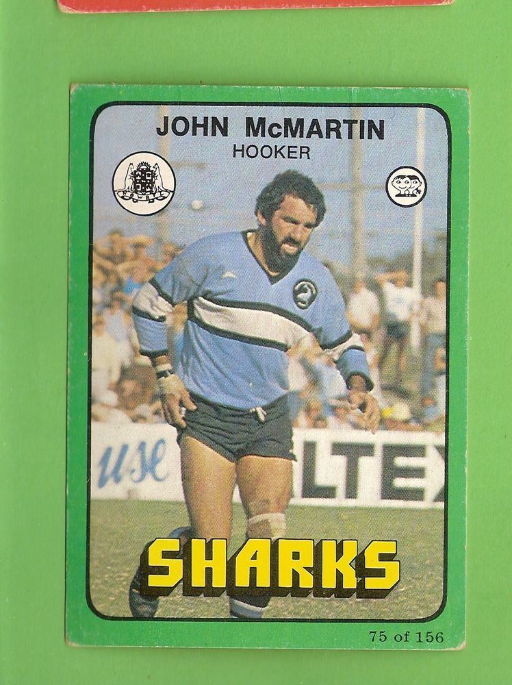 John McMartin (rugby league) 1978 CRONULLA SHARKS SCANLENS RUGBY LEAGUE CARD 75 JOHN McMARTIN eBay