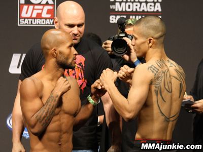 John Moraga UFC on FOX 8 weighin results Johnson Moraga on mark for title