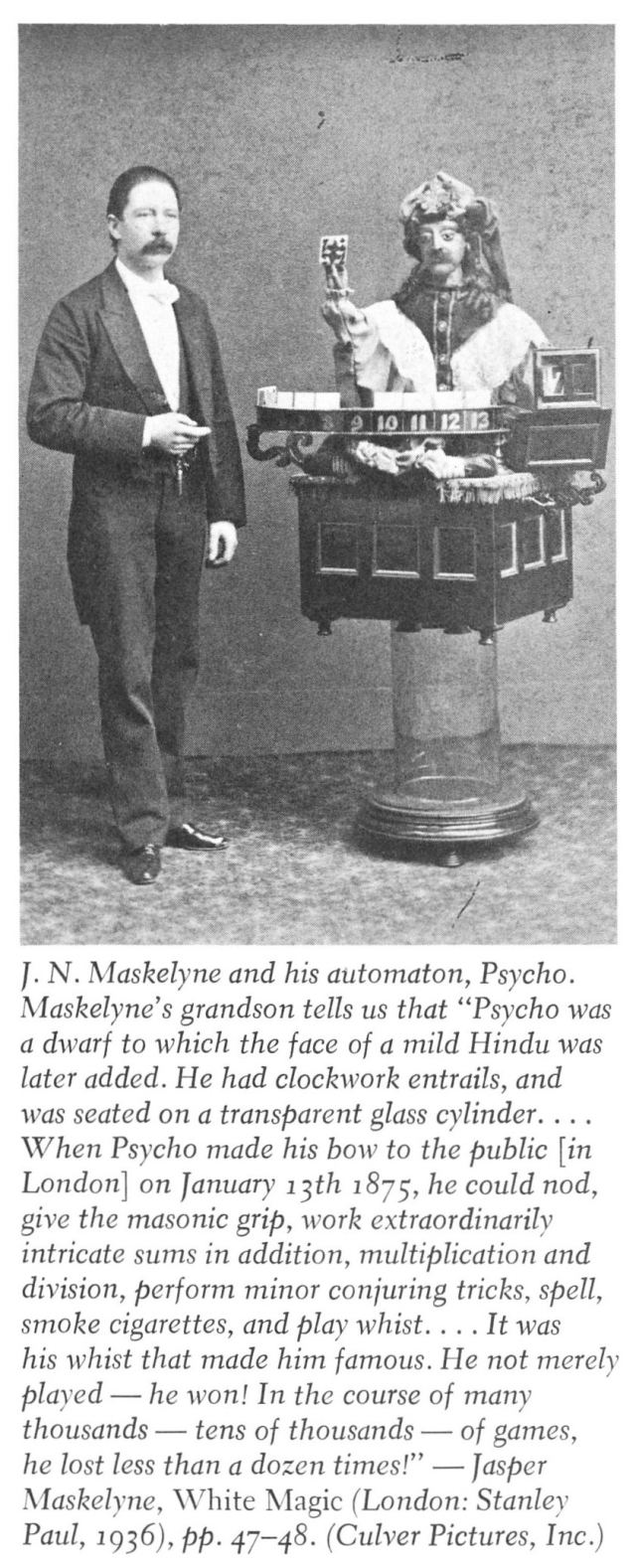 John Nevil Maskelyne 1875 quotPsychoquot the Whistplaying Automaton Maskelyne