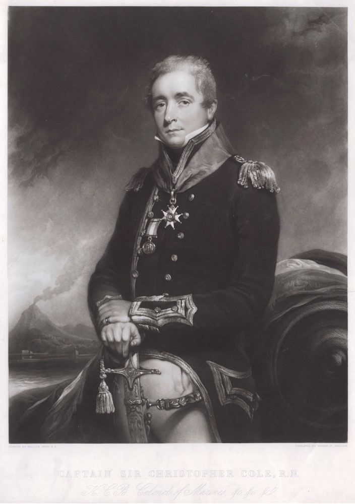 John Septimus Roe Captain Sir Christopher Cole RN KCB Colonel of Marines c c
