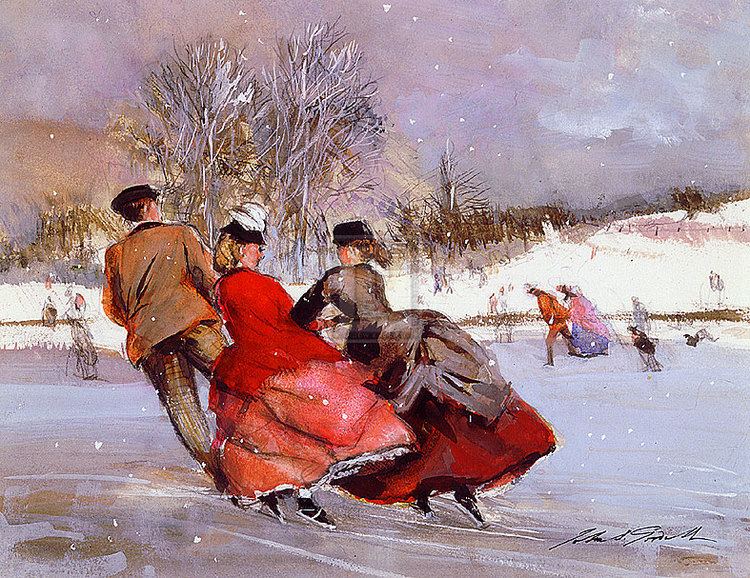 John Strickland Goodall John S Goodall Victorian skaters Christmas and Winter Pinterest