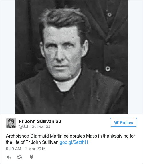 John Sullivan (Jesuit) The Pope has agreed this Irish priest performed a miracle