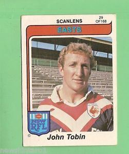 John Tobin (rugby league) 1980 EASTERN SUBURBS ROOSTERS SCANLENS RUGBY LEAGUE CARD 29 JOHN