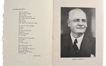 John W. Barnett From the Archives U of A honours ATAs John W Barnett