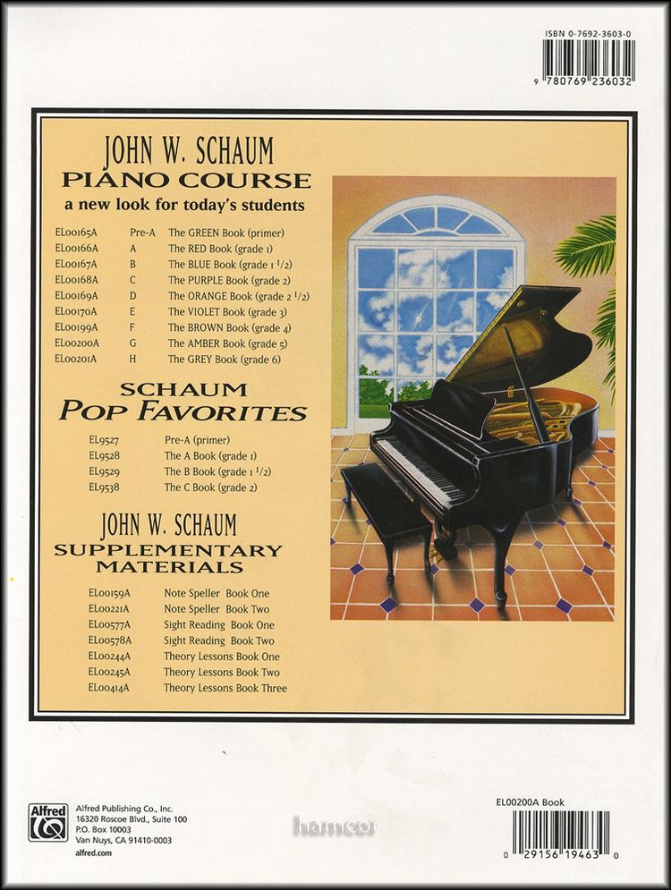 John W. Schaum John W Schaum Piano Course G The Amber Book Hamcor