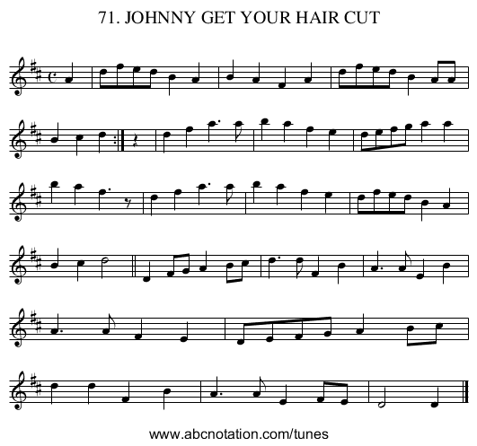 Johnny Get Your Hair Cut abc 71 JOHNNY GET YOUR HAIR CUT trillianmitedujcmusicbook