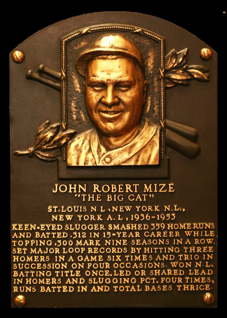 Johnny Mize Mize Johnny Baseball Hall of Fame