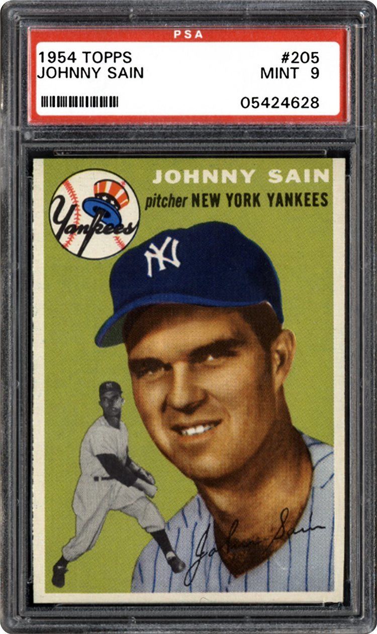 Johnny Sain 1954 Topps Johnny Sain PSA CardFacts