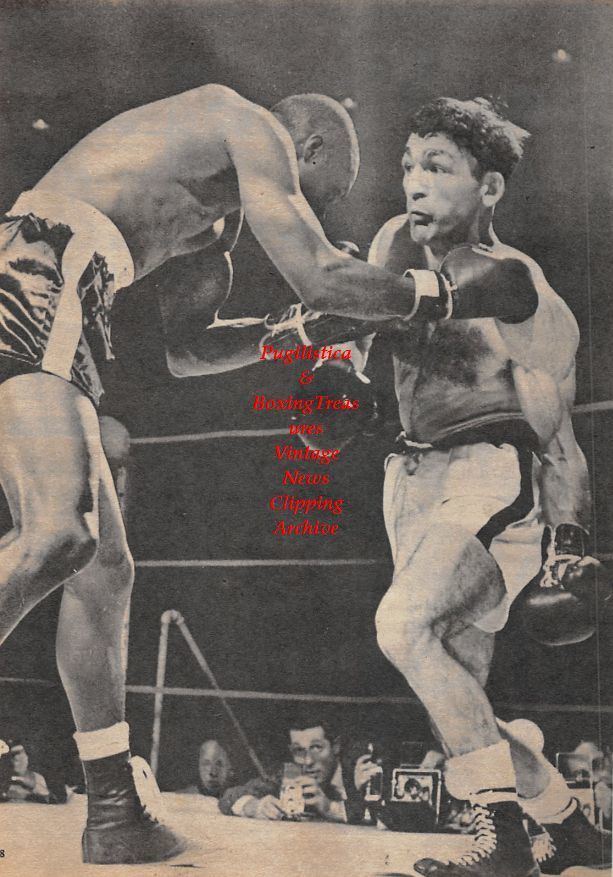 Johnny Saxton Boxing News Clipping 1114 Carmen Basilio vs Johnny Saxton