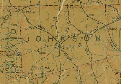 Johnson County, Texas wwwtexasescapescomMapGLOJohnsonCountyTX1907Pos