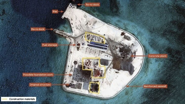 Johnson South Reef Jane39s Satellite shows China continues Johnson39s reef island