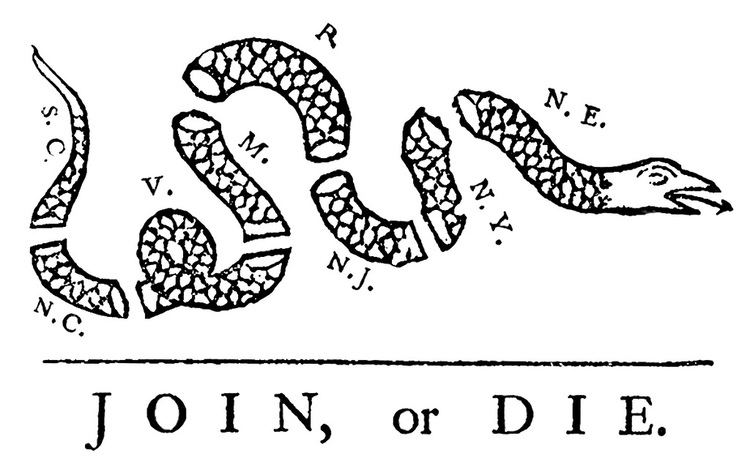 Join, or Die JOIN or DIE The original quotJOIN or DIEquot cartoon was creat Flickr