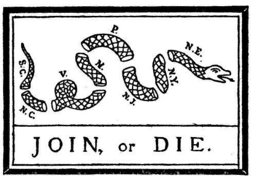 Join, or Die Amazoncom Flag US Join or Die Snake Colonies of the