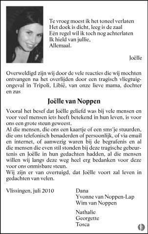 Joëlle van Noppen Familieberichten