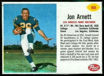 Jon Arnett Jon Arnett 1962 Post Cereal 160 Vintage Football Card Gallery