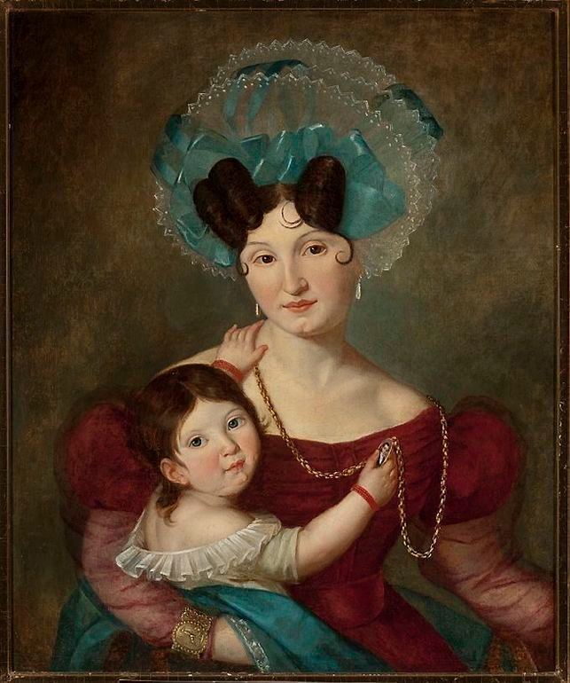 Jan Krzysztof Damel Portrait of Maria Anna Rawicz with Son by Jan Krzysztof Damel