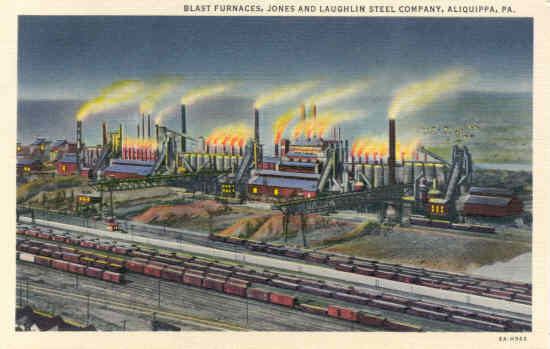 Jones and Laughlin Steel Company wwwsilogiccomgenealogyAliquippaPostcardsBlas