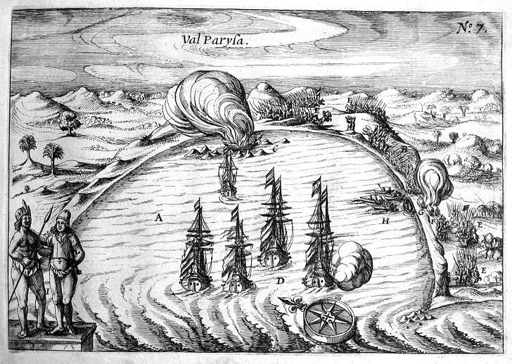 Joris van Spilbergen FileJoris van Spilbergen in the bay of Valparaiso 1615