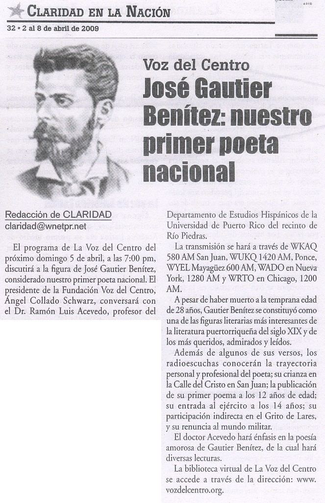 José Gautier Benítez La Voz Del Centro Voz del Centro discute Jos Gautier Bentez