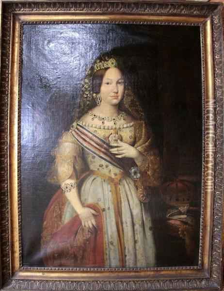 José Gutiérrez de la Vega Retrato De La Reina Isabel Ii oil painting reproduction by Jose