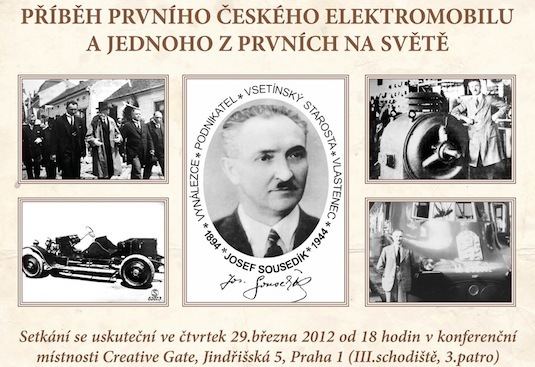 Josef Sousedík Pozvnka setkn s odkazem vynlezce prvnho eskho elektromobilu