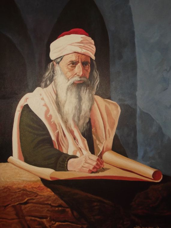 Joseph Karo Judaism Special portrait oil on Canvas of Yosef Caro author of