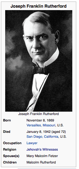 Joseph Franklin Rutherford Joseph Franklin Rutherford aka Judge Rutherford Jehovahs