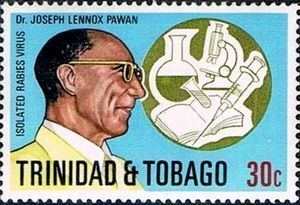 Joseph Lennox Pawan Stamp Joseph Lennox Pawan Trinidad and Tobago Against Rabia Mi