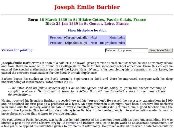 Joseph-Émile Barbier Opinions on Josephmile Barbier
