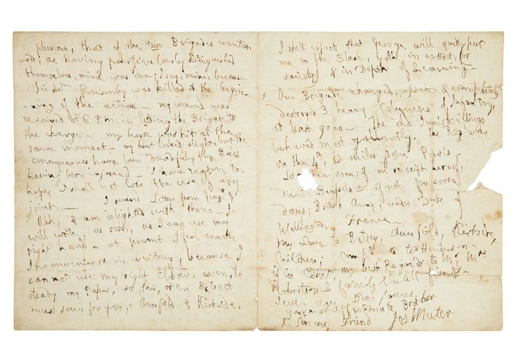 Joseph Muter Letter describing Waterloo by Colonel Joseph Muter Waterloo 200