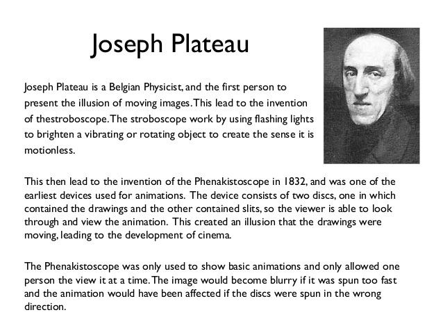 Joseph Plateau Pioneers of stop motion