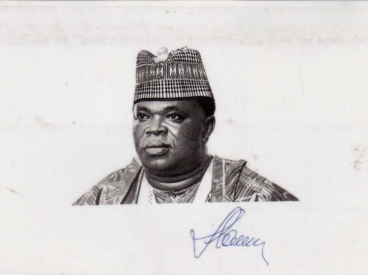 Joseph Saidu Momoh Portrait of President Joseph Saidu Momoh engraved by Czeslaw Slania