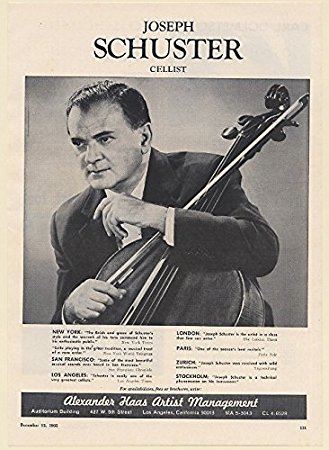 Joseph Schuster (cellist) Amazoncom 1965 Joseph Schuster Cellist Photo Booking Print Ad