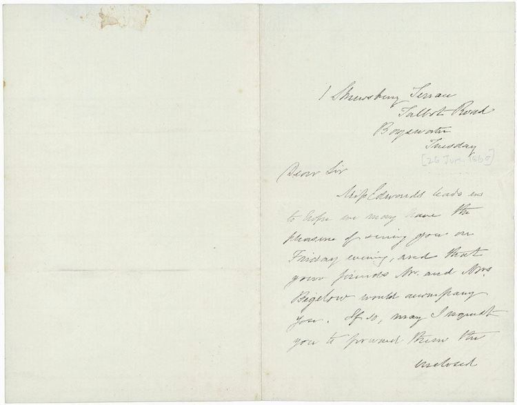 Joseph Stirling Coyne 1860 Written Letter Playwright JOSEPH STIRLING COYNE