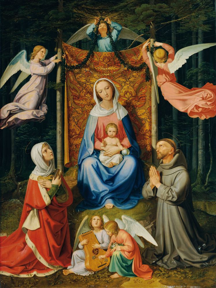 Joseph von Führich FileWaldesruh Madonna with child Saint Adelheid and Saint Francis