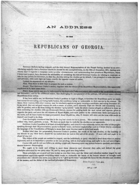 Joseph W. Clift An address to the Republicans of Georgia Joseph W Clift