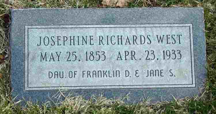 Josephine Richards West Josephine Richards West 1853 1933 Find A Grave Memorial