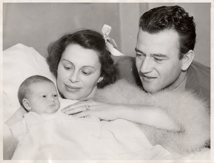 John Wayne with his first wife, Josephine Wayne & their first child Michael