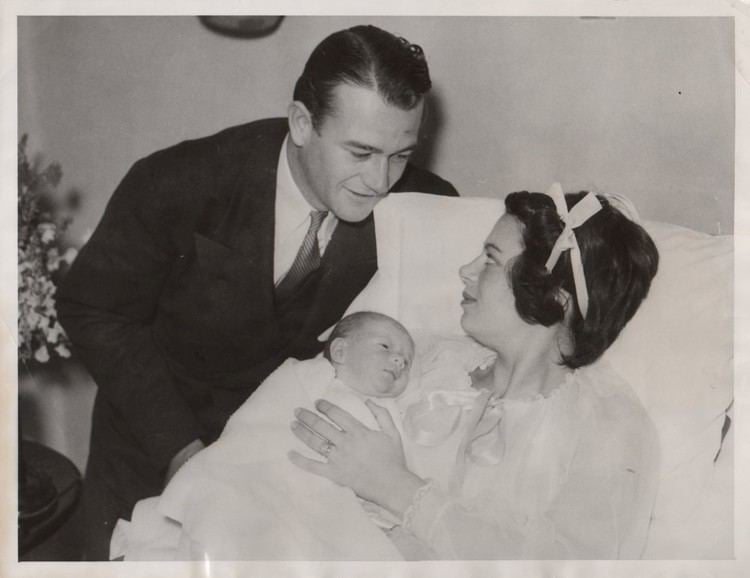 John Wayne and Josephine Wayne while carrying their baby