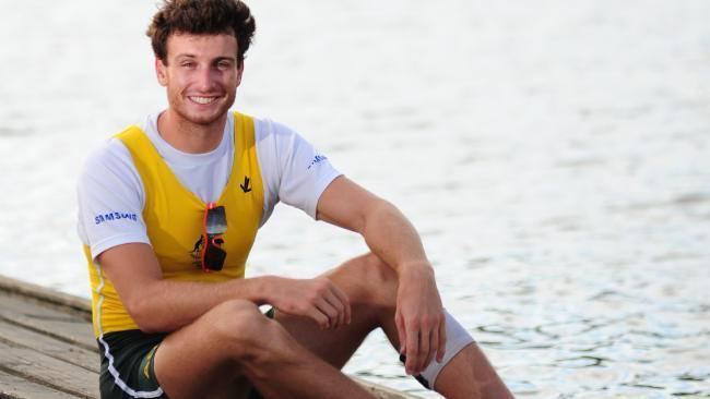 Josh Dunkley-Smith Rio 2016 Geelong rower Josh DunkleySmith in box seat after coxless