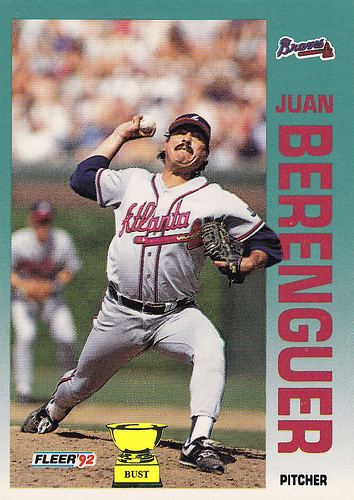 Juan Berenguer Baseball Card Bust Juan Berenguer 1992 Fleer