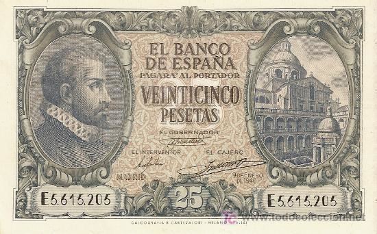 Juan de Herrera 25 pesetas juan de herrera 9 de enero de 1940 Comprar