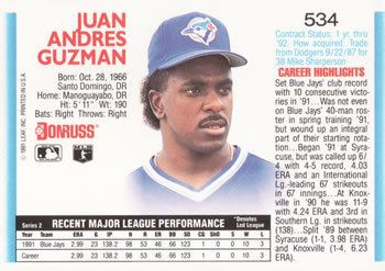 Juan Guzmán (baseball) Juan Guzman Gallery The Trading Card Database