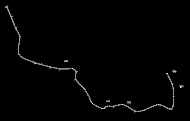 Jubilee line map with a gray line with a white dots